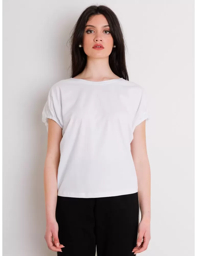 T-shirt nera maglietta di cotone design Amethist