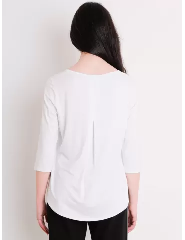 Francesca Mercuriali Plus size natural white plain blouse shirt 2