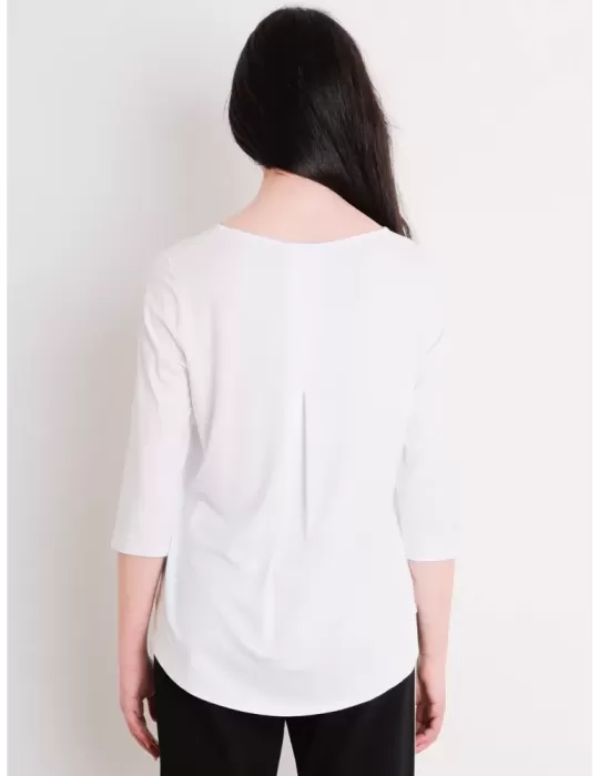 Francesca Mercuriali maglia semplice bianca ampia per le taglie forti