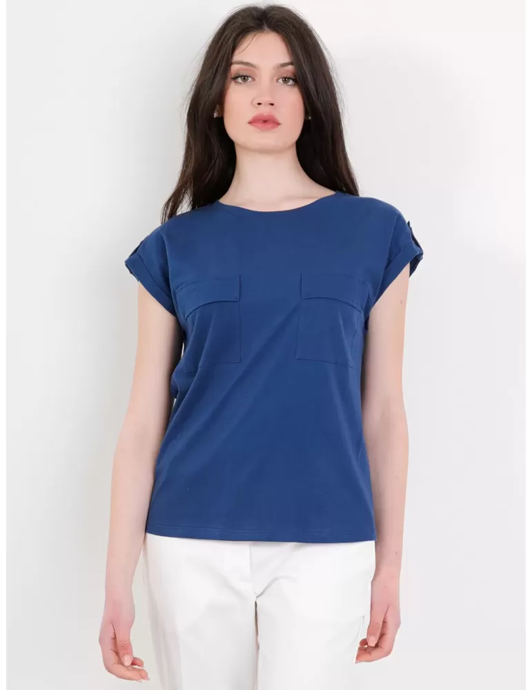 Paz Torras white cotton t-shirt with pockets plus size available Paz Torras white cotton t-shirt with pockets plus size available