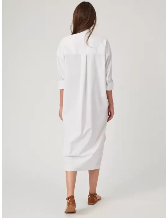 Zanetti 1965 plus size white cotton long tunic dress