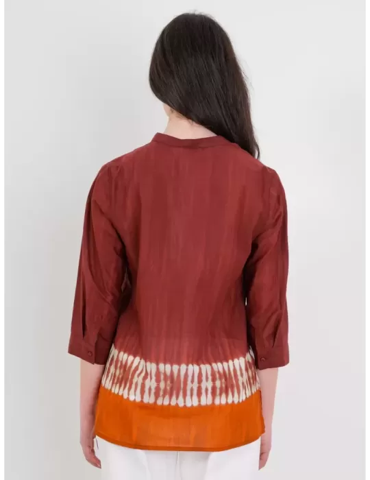Camicia mussola di cotone biologico bianco e rosso Zanetti 1965