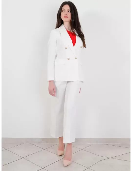Pantaloni bianchi zampa capri Maesta Milano online fino alla 54