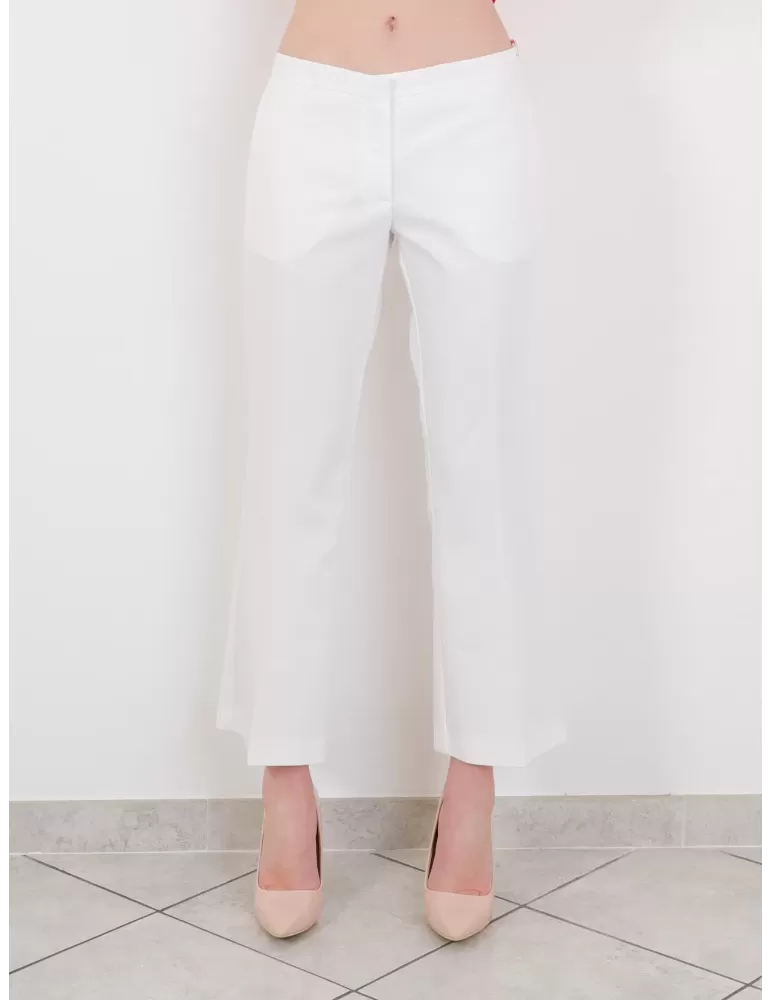 Pantaloni bianchi zampa capri Maesta Milano online fino alla 54 Pantaloni bianchi zampa capri Maesta Milano online fino alla 54