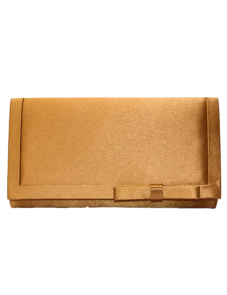 Pochette borsa sera raso dorato col fiocco Anna Cecere aca690 online Pochette borsa sera raso dorato col fiocco Anna Cecere aca690 online