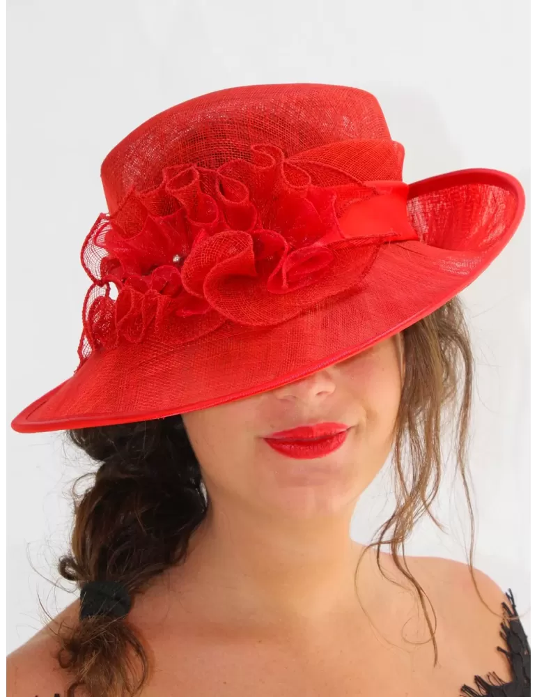 Complit hats online | Cappello da cerimonia rosso a falda larga Complit hats online | Cappello da cerimonia rosso a falda larga