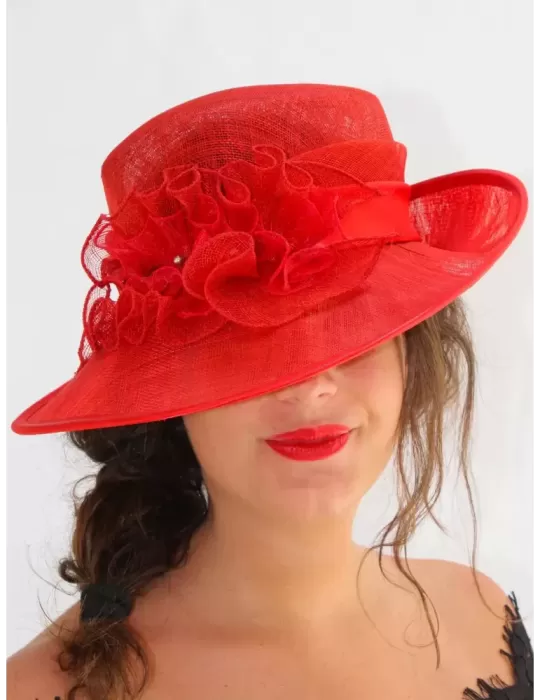 Complit hats online | Wide brim red church wedding hat Complit hats online | Wide brim red church wedding hat