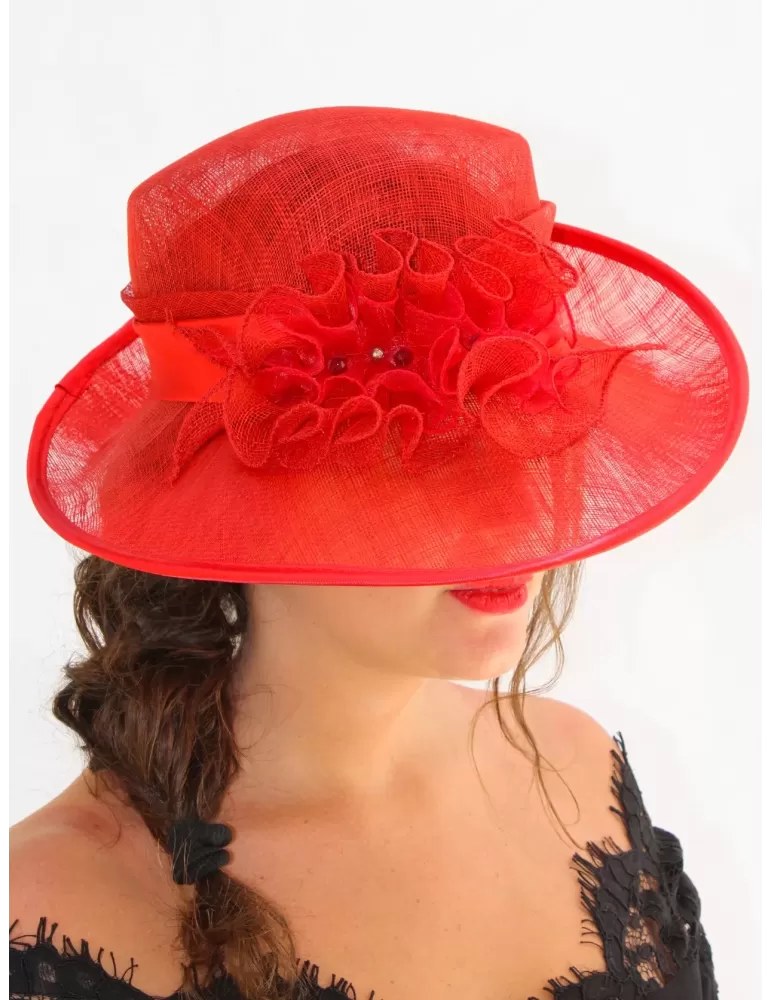 Complit hats online | Cappello da cerimonia rosso a falda larga