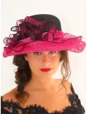 Black and pink wedding hats discount