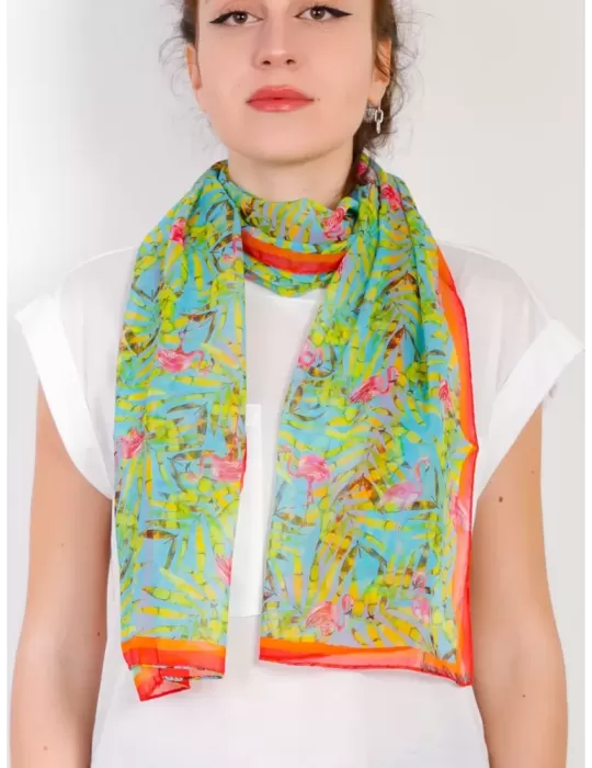 Laura Biagiotti Buy online green tropical printed silk scarf